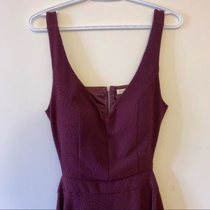V-Neck Mauve Dress w/ Circle Skirt & Large Back Cut-Out
